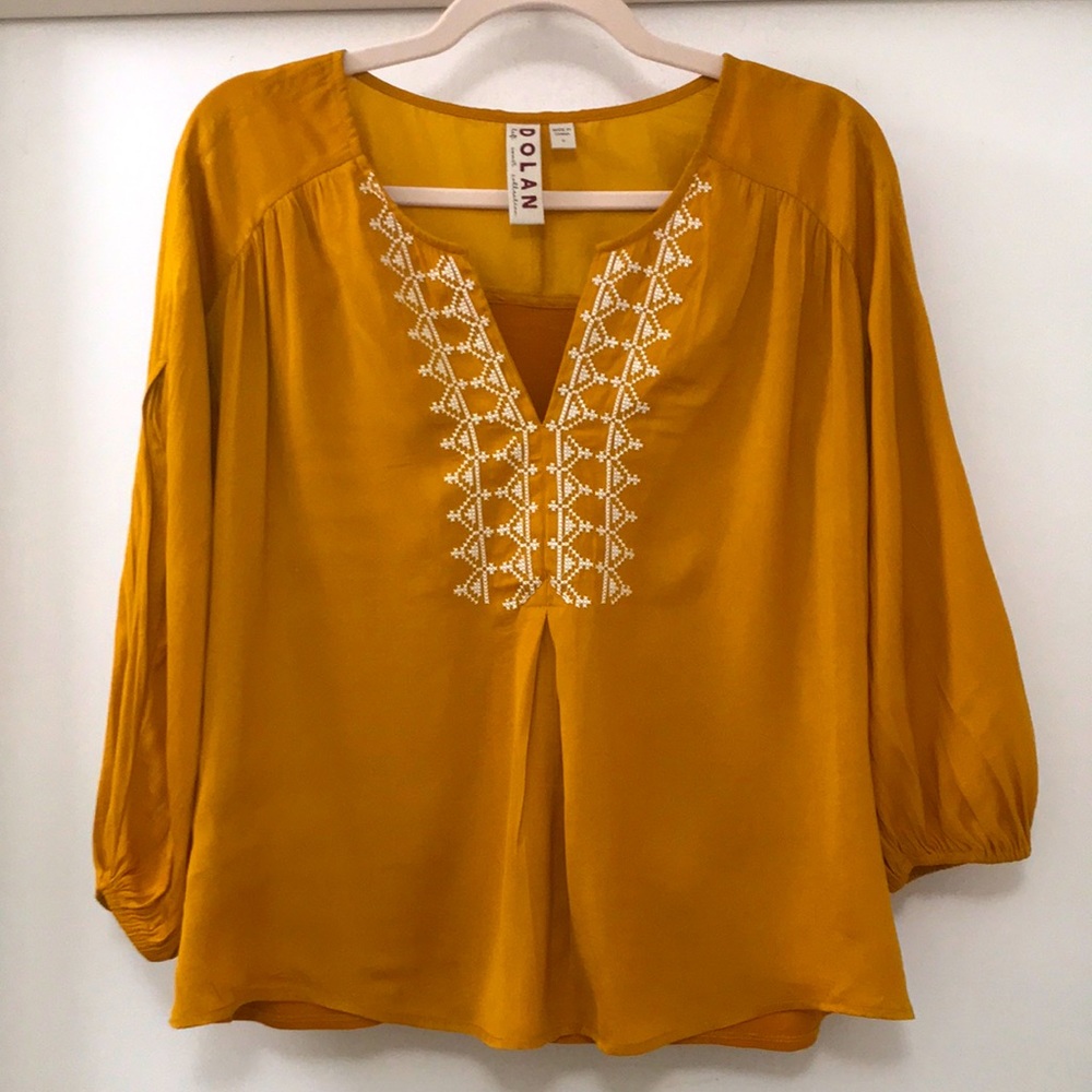 Anthropologie DOLAN left coast collection embroidered blouse size S.